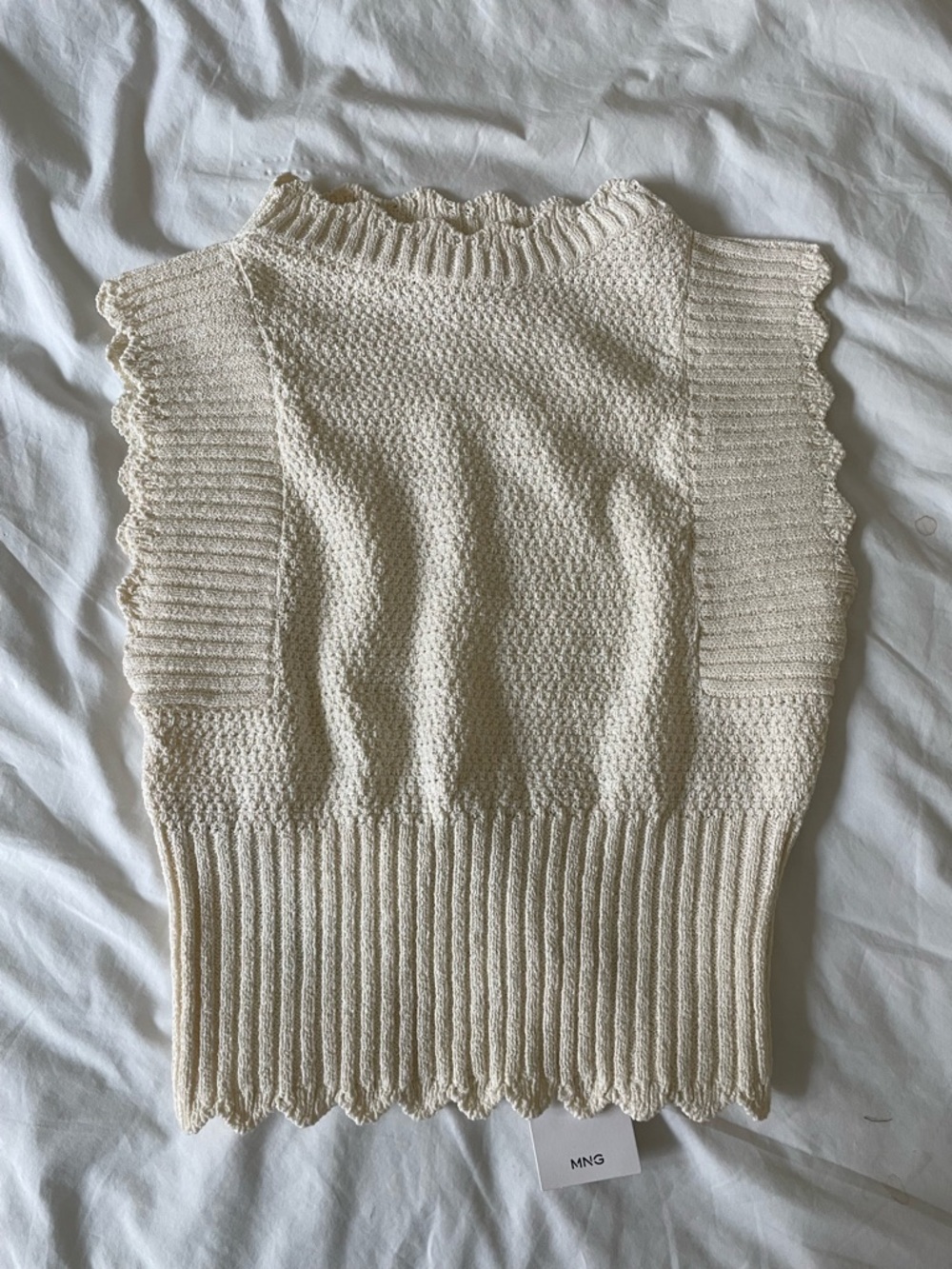 Mango Sleeveless Open Back Sweater Tank Top